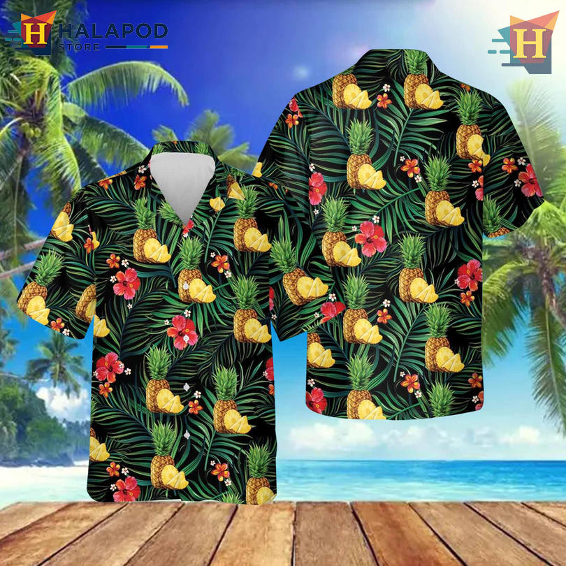 Pineapple Summer Vibes Hawaiian Themed Shirt Tropical Holiday Beach Style
