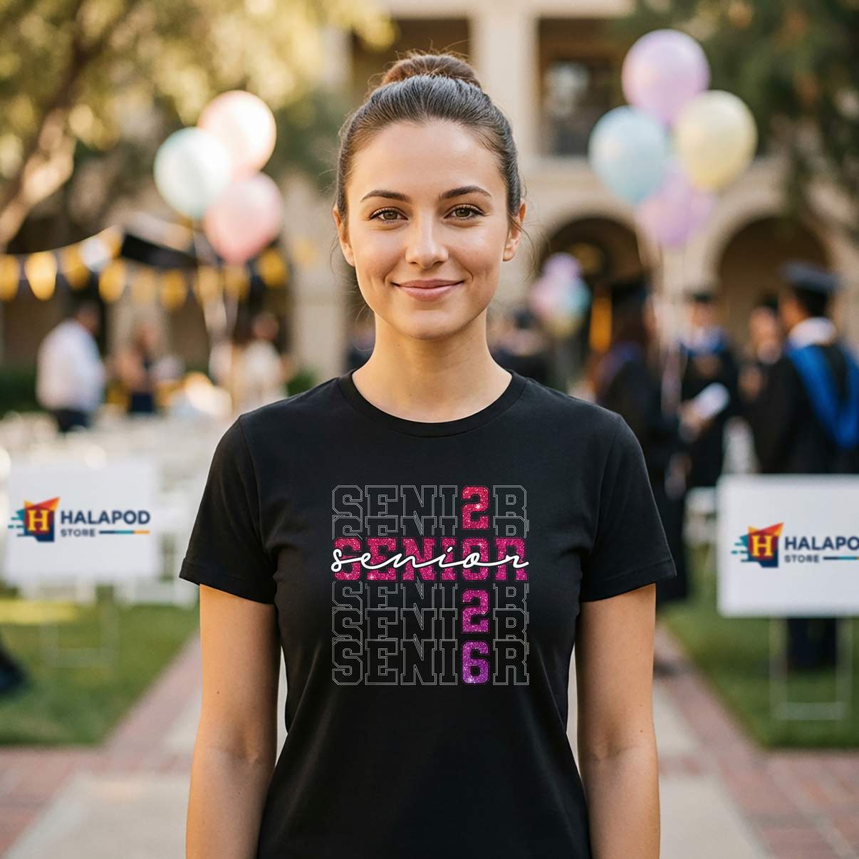 Pink Girl Senior 2026 Tee Shirt Class Of Graduation Womens Graphic Design For Mens