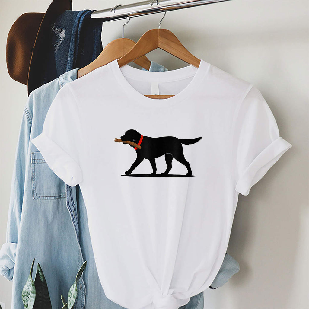 Play Fetch Black Lab Shirt Labrador Retriever Dog Lover Graphic Casual Mens