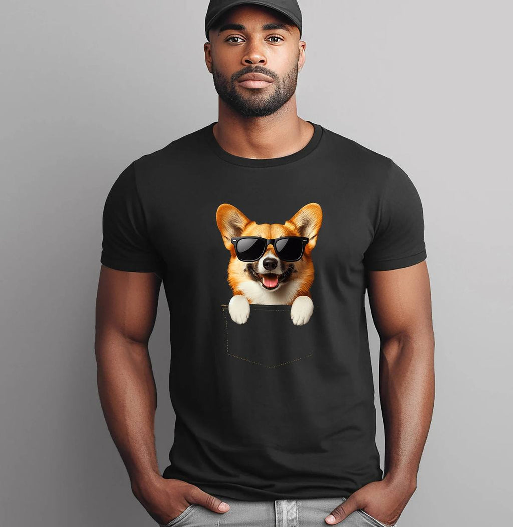 Pocket Pembroke Welsh Corgi Shirt Cute Dog Lover Owner Gift Graphic Mens