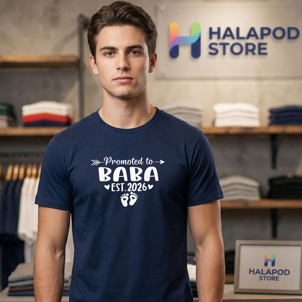 Promoted To Baba Baby Announcement Shirt 2026 Fathers Day Family Fan Gear
