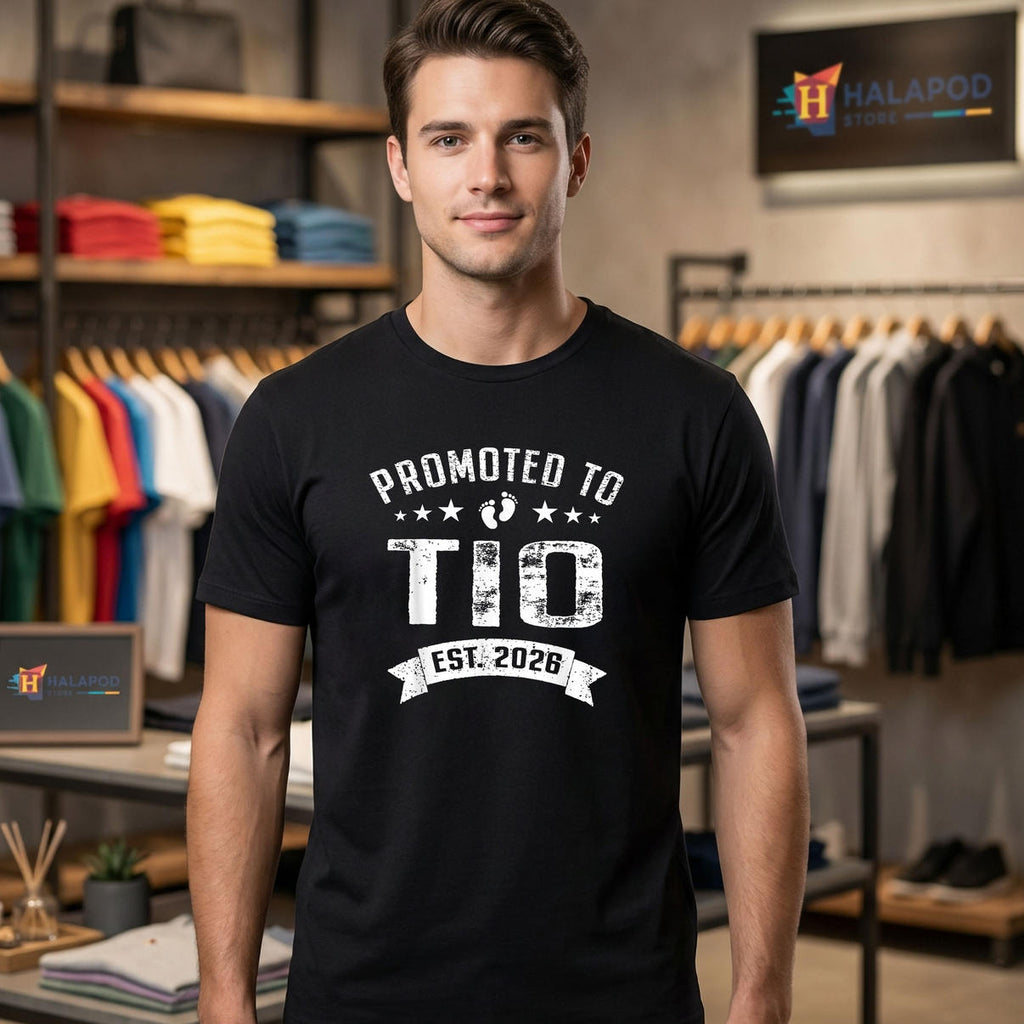 Promoted To TIO Soon To Be Uncle Shirt 2026 Est Fathers Day Family Fan Gear