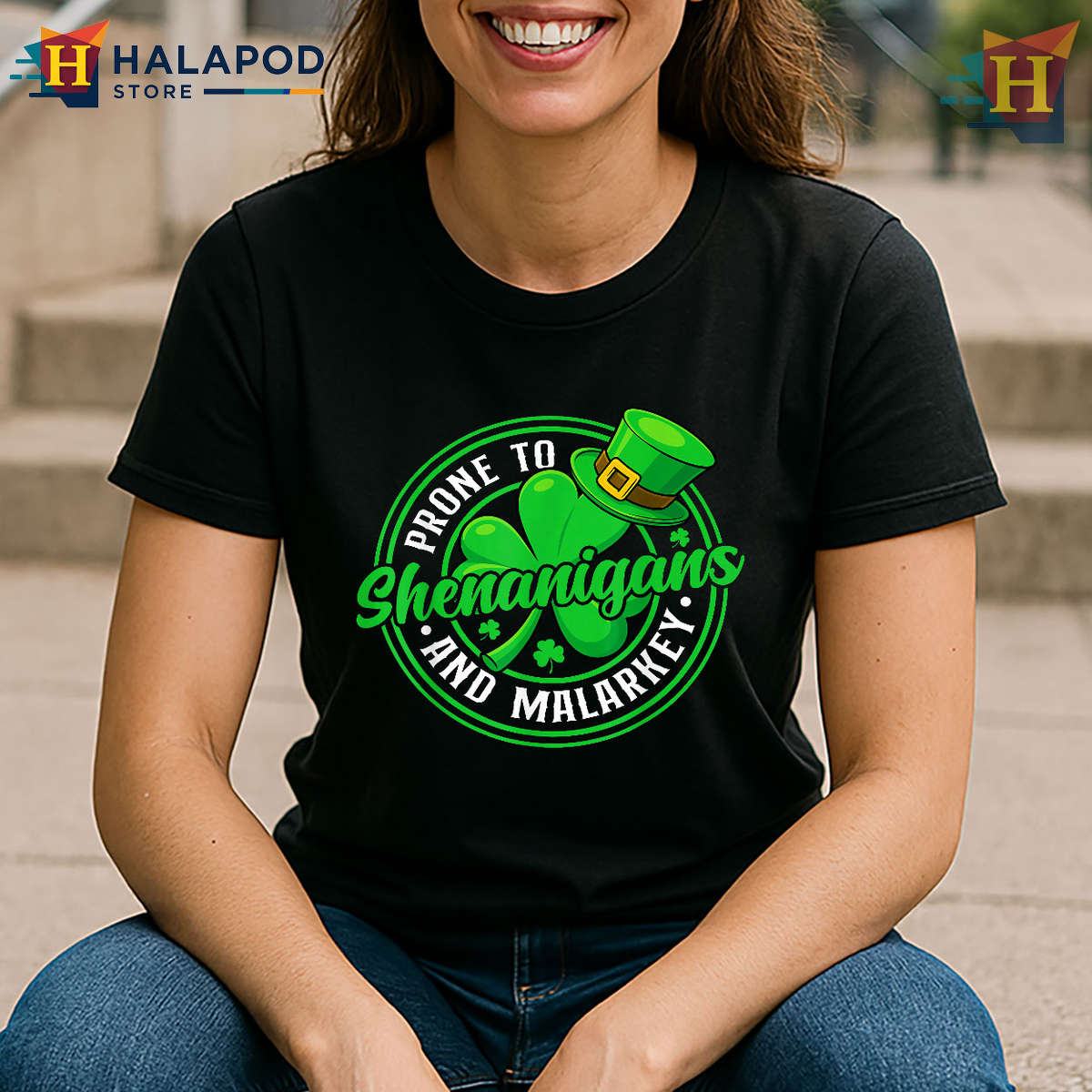 Prone To Shenanigans Tee Funny St Patricks Day Shirts