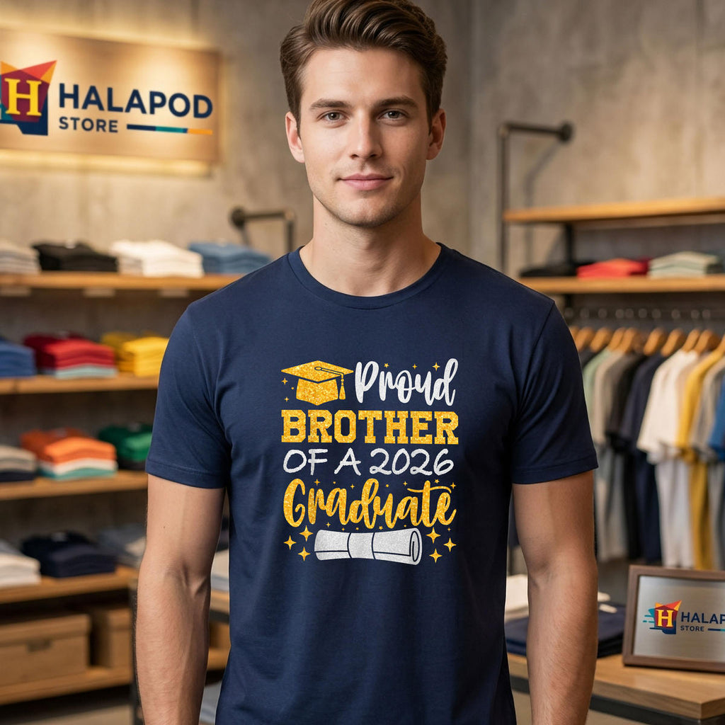 Proud Brother Of A Graduate Class Shirt 2026 Graduation Graphic Apparel Gift