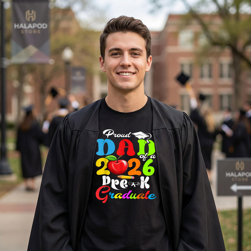 Proud Dad Kindergarten Graduate Shirt 2026 Graduation Family Fan Apparel