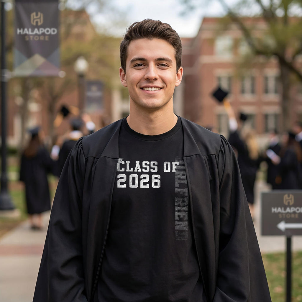 Proud Girlfriend Grad Senior Shirt 2026 Graduate Graduation Fan Apparel Gifts