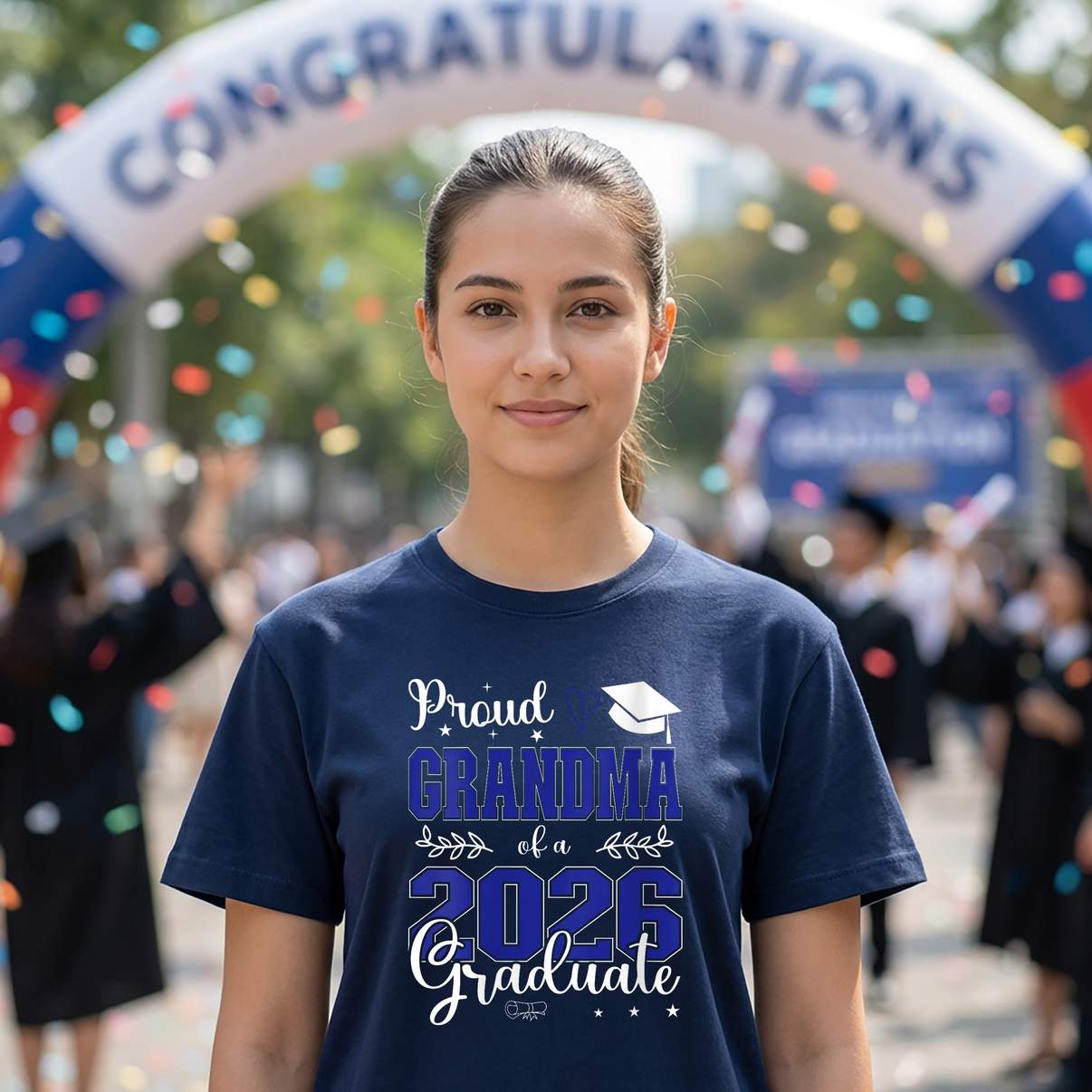 Proud Grandma Class Of 2026 T-Shirt Graduate For Graduation Graphic For Womens