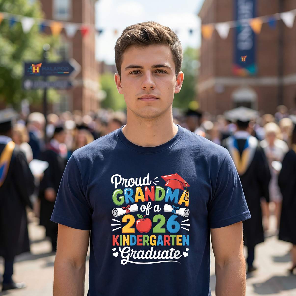 Proud Grandma Kindergarten 2026 TShirt Graduation Graduate Graphic Design Men