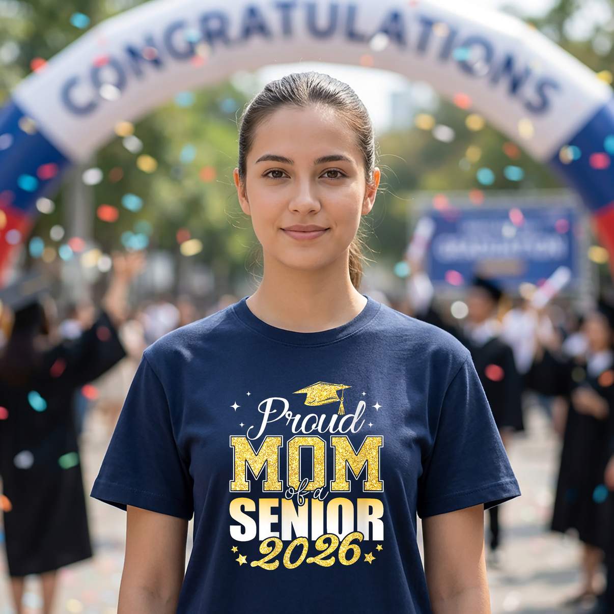 Proud Mom Of A Senior 2026 Shirt Class Of Graduate Graduation Graphic Womens