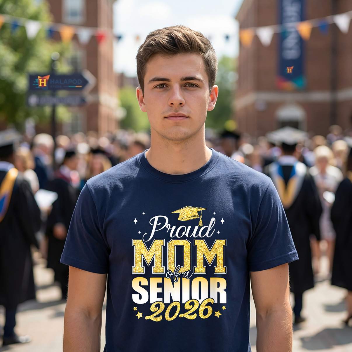 Proud Mom Of A Senior 2026 T-Shirt Class Of Graduate Graduation Graphic Womens