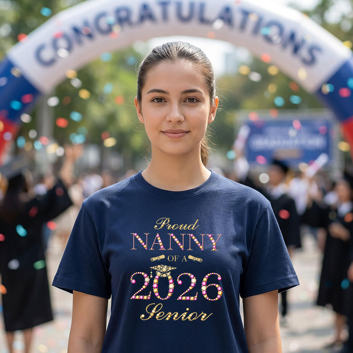 Proud Nanny Of A Senior Graduate TShirt 2026 Graduation Family Fan Apparel Gear