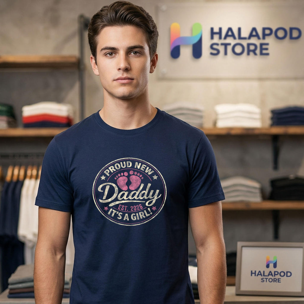 Proud New Dad Its A Girl Est Shirt 2026 First Time Fathers Day Fan Apparel