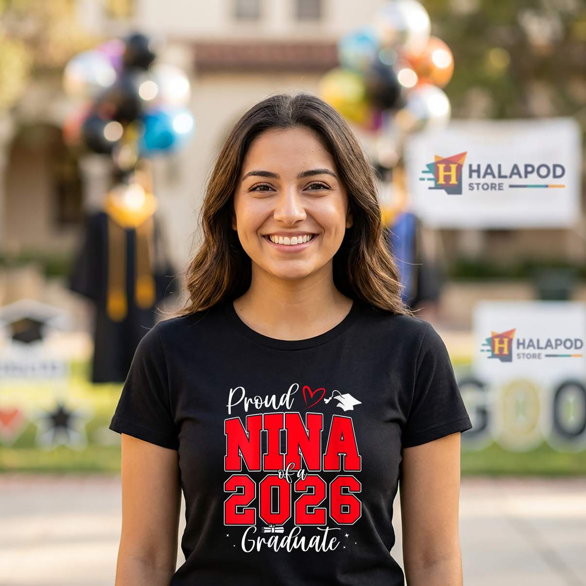 Proud Nina Class Of 2026 Tee Shirt Graduate Senior Graduation Graphic Design Mens
