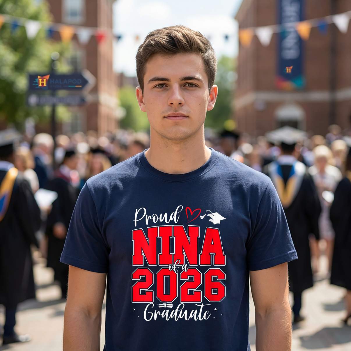 Proud Nina Class Of 2026 T-Shirt Graduate Senior Graduation Graphic Design Mens