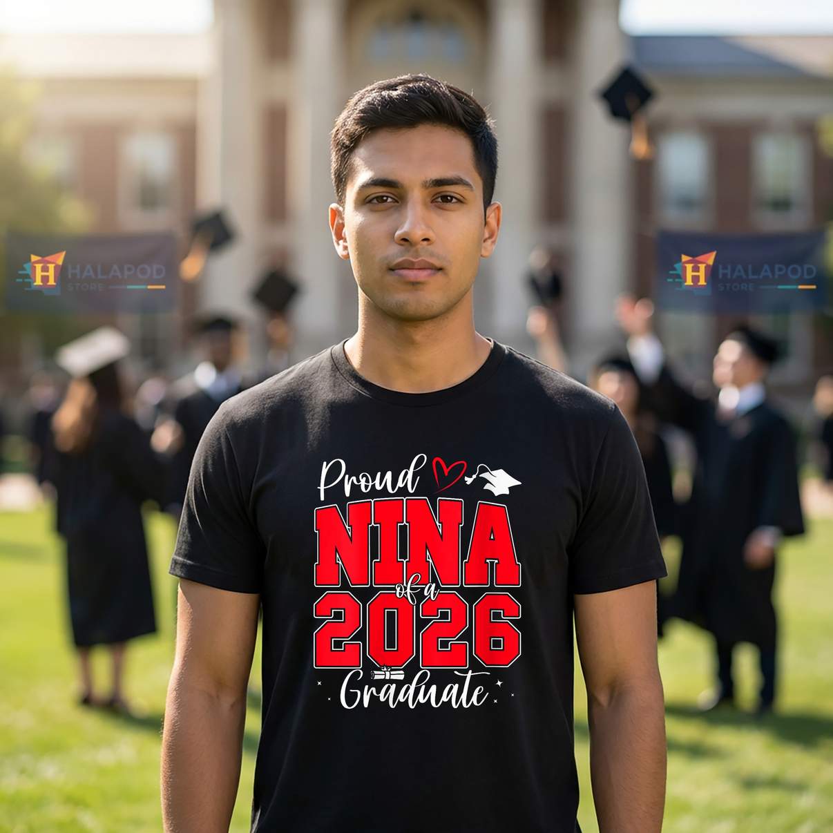 Proud Nina Class Of 2026 TShirt Graduate Senior Graduation Graphic Design Mens