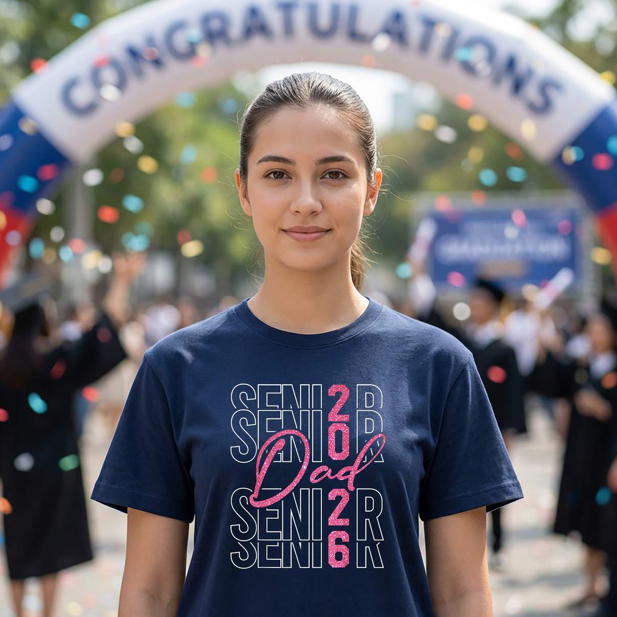 Proud Senior Dad Class Of 2026 T-Shirt Graduate Family Graphic Design For Womens