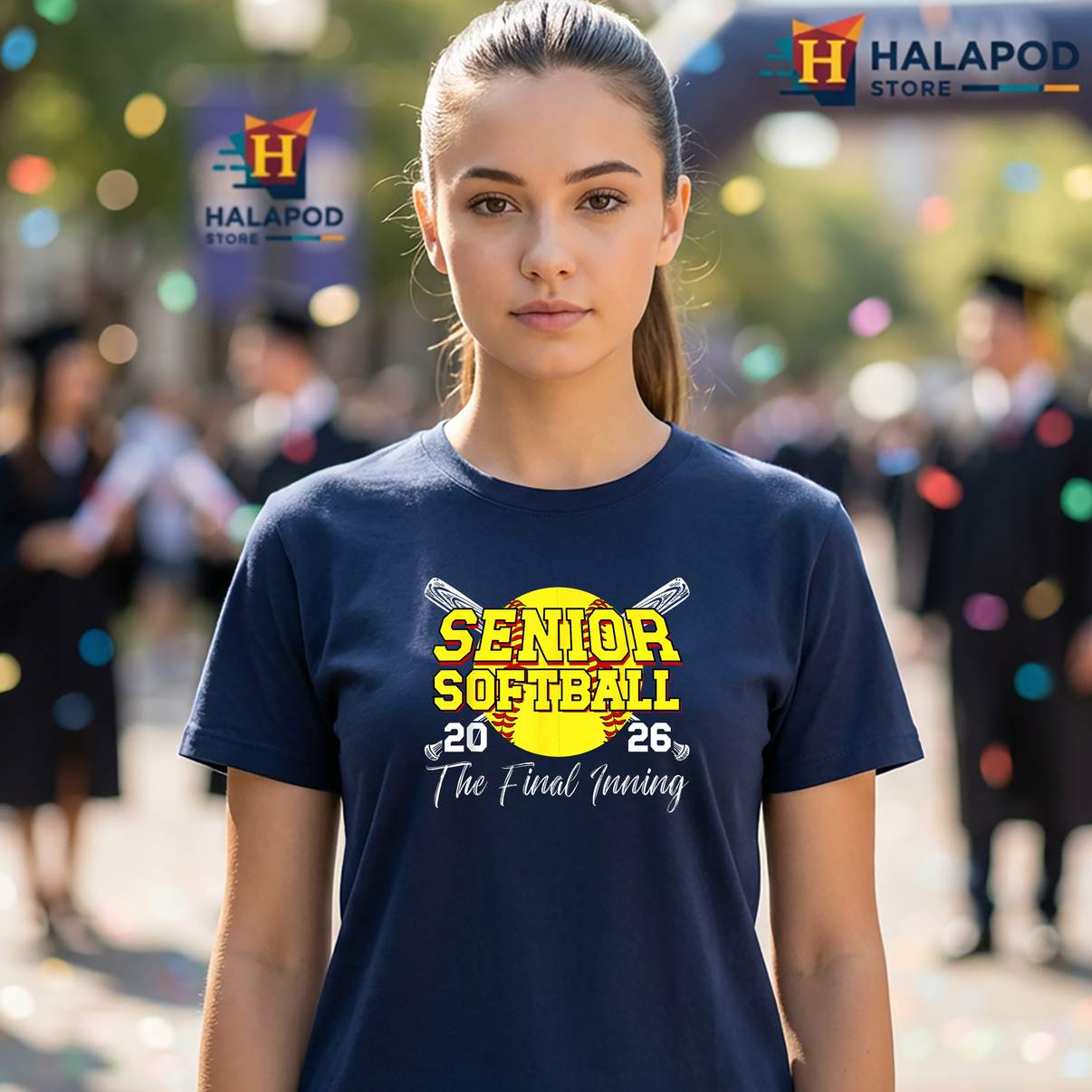 Proud Senior Softball Player TShirt Class Of 2026 Sports Fan Graphic For Womens