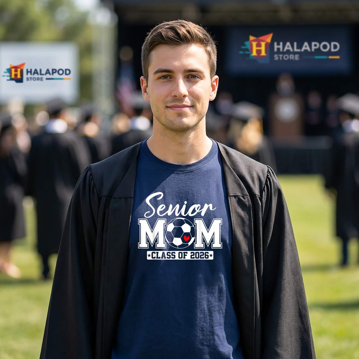 Proud Soccer Mom 2026 Tee Shirt Senior Class Of Graduation Graphic Design For Mens