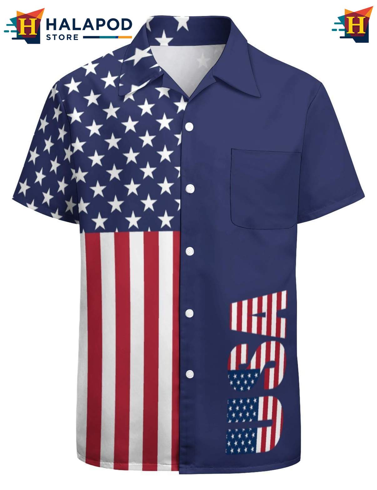 Proud Veteran Aloha Shirt, Patriotic Short Sleeve Button Up Shirt With Usa Design