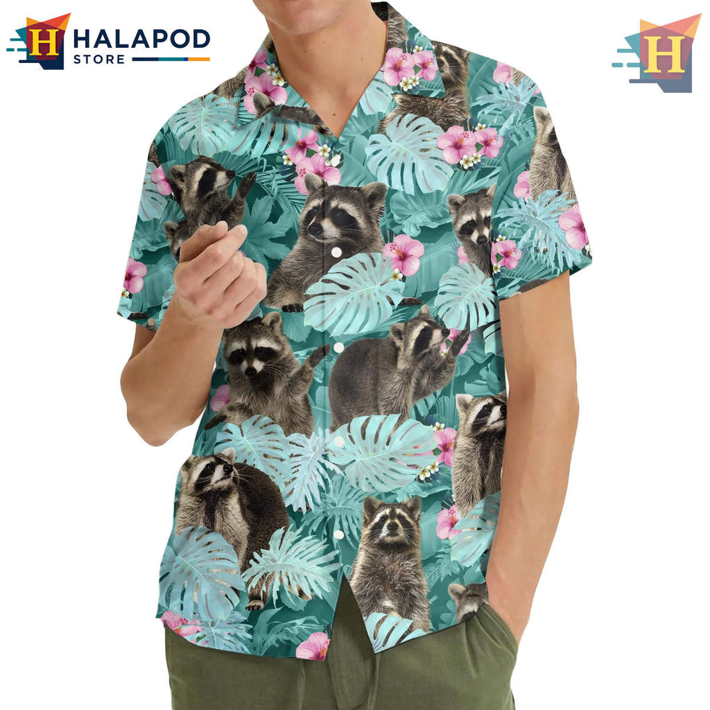 Raccoon Tropical Hawaiian Shirt 2026 Summer Beach Casual Mens Fan Apparel Gear