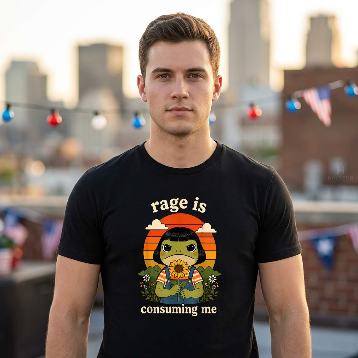 Rage Is Consuming Me Frog Shirt Funny Sarcastic Meme Graphic For Mens