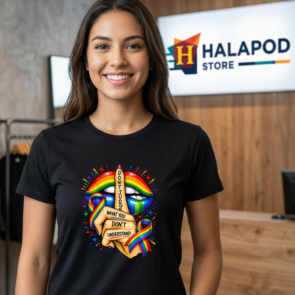 Rainbow Lip Dont Judge Understand Shirt 2026 LGBT Pride Month Fan Apparel