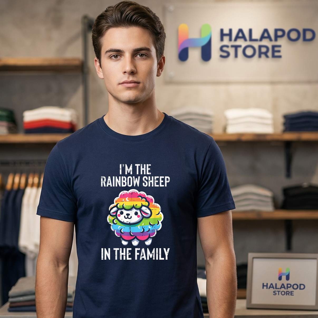 Rainbow Sheep Funny LGBT TShirt Gay Pride Month LGBTQ Ally Graphic Design Men