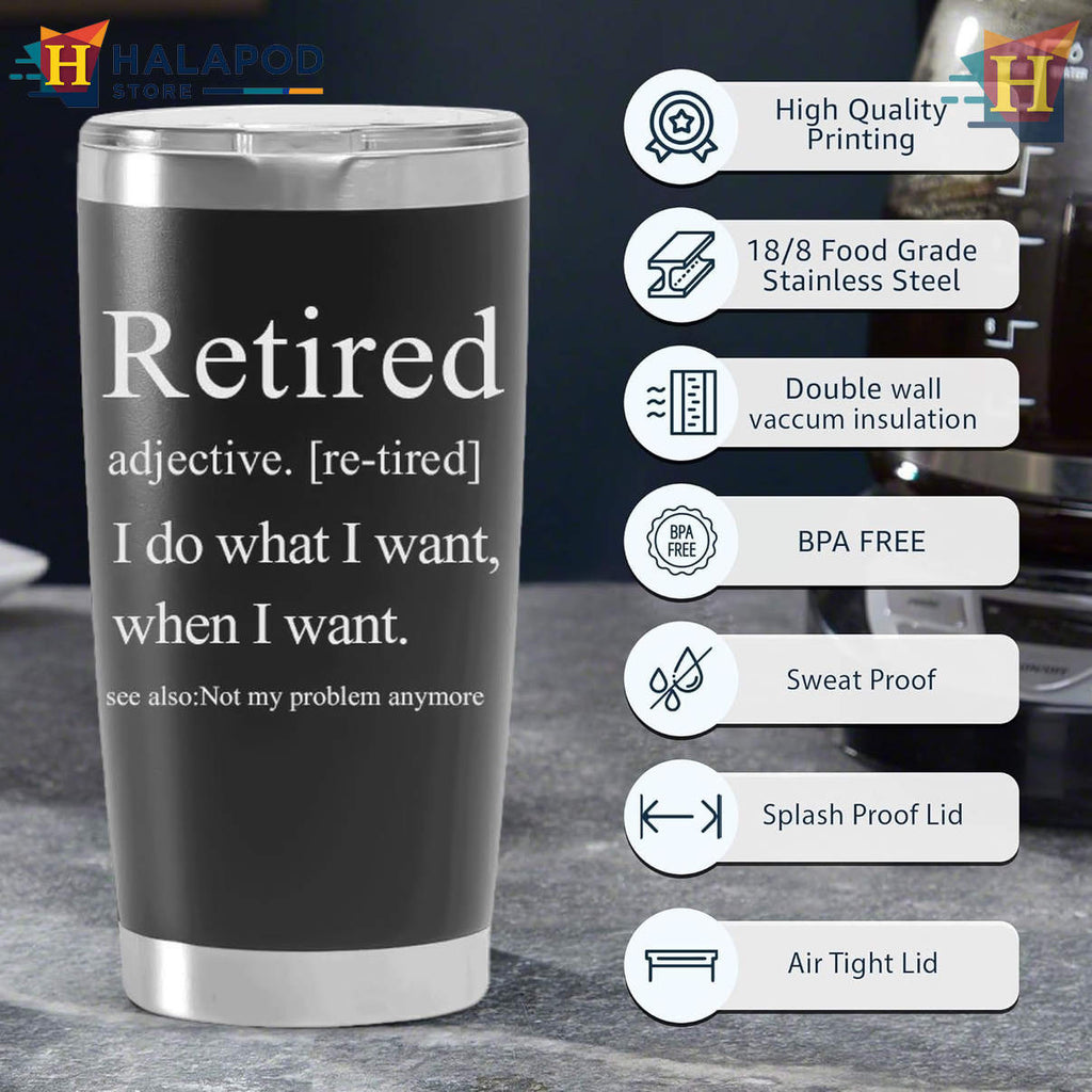 Retired Dad Black Tumbler 2026 Fathers Day Birthday Gift For Men Papa Uncle
