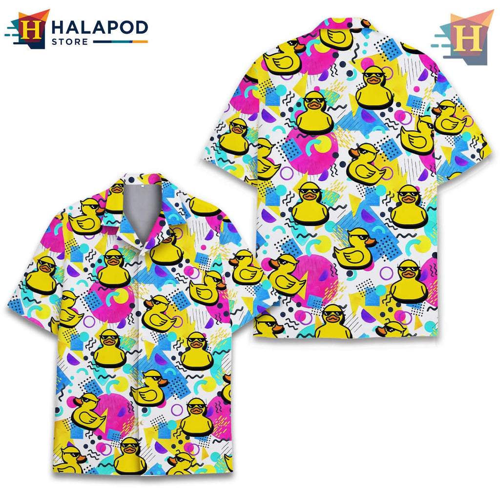 Retro Duck Summer Beach Hawaiian Shirt 2026 Tropical Casual Mens Fan Apparel