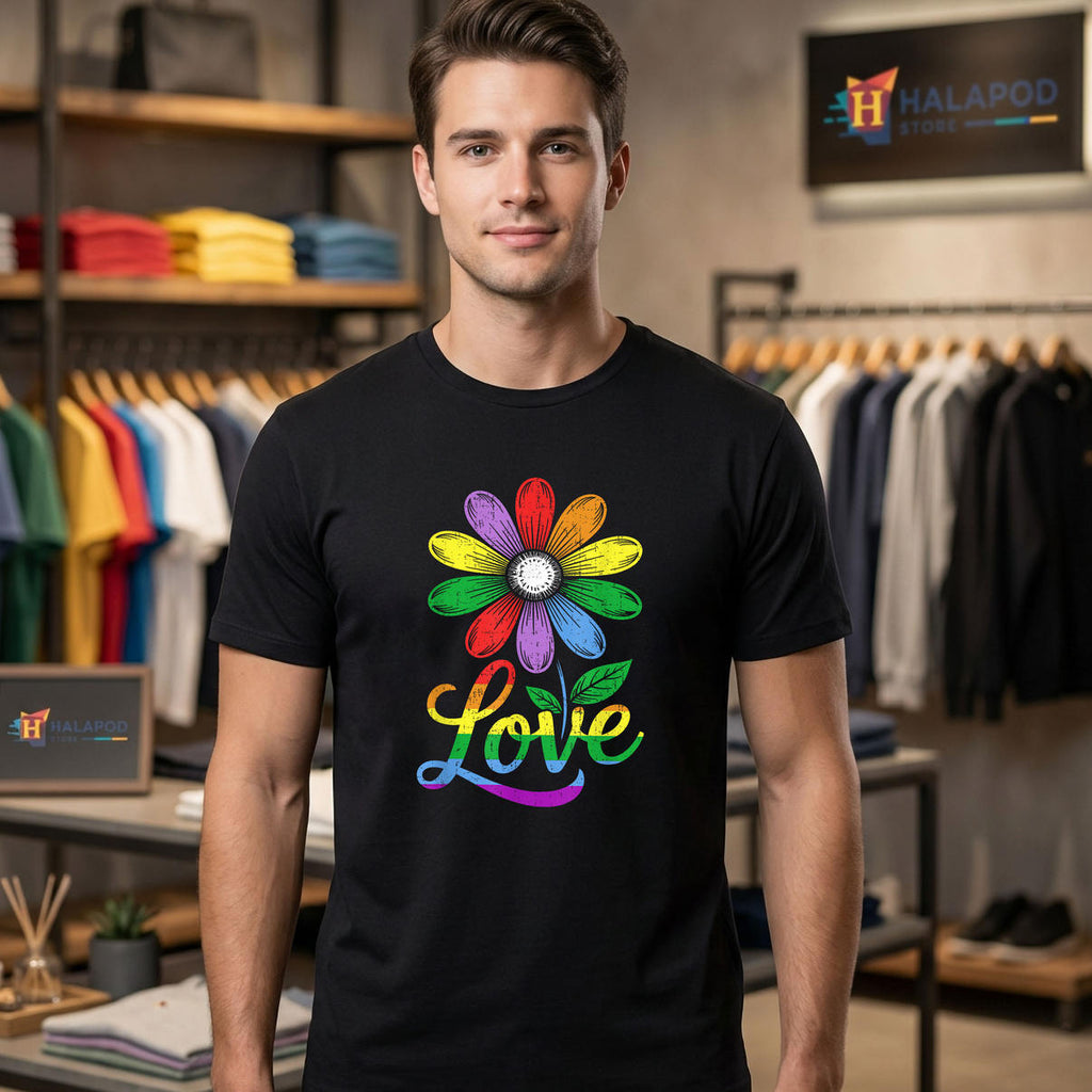 Retro Flower Rainbow Ally LGBTQ Gay Shirt 2026 Pride Month Gift Fan Apparel