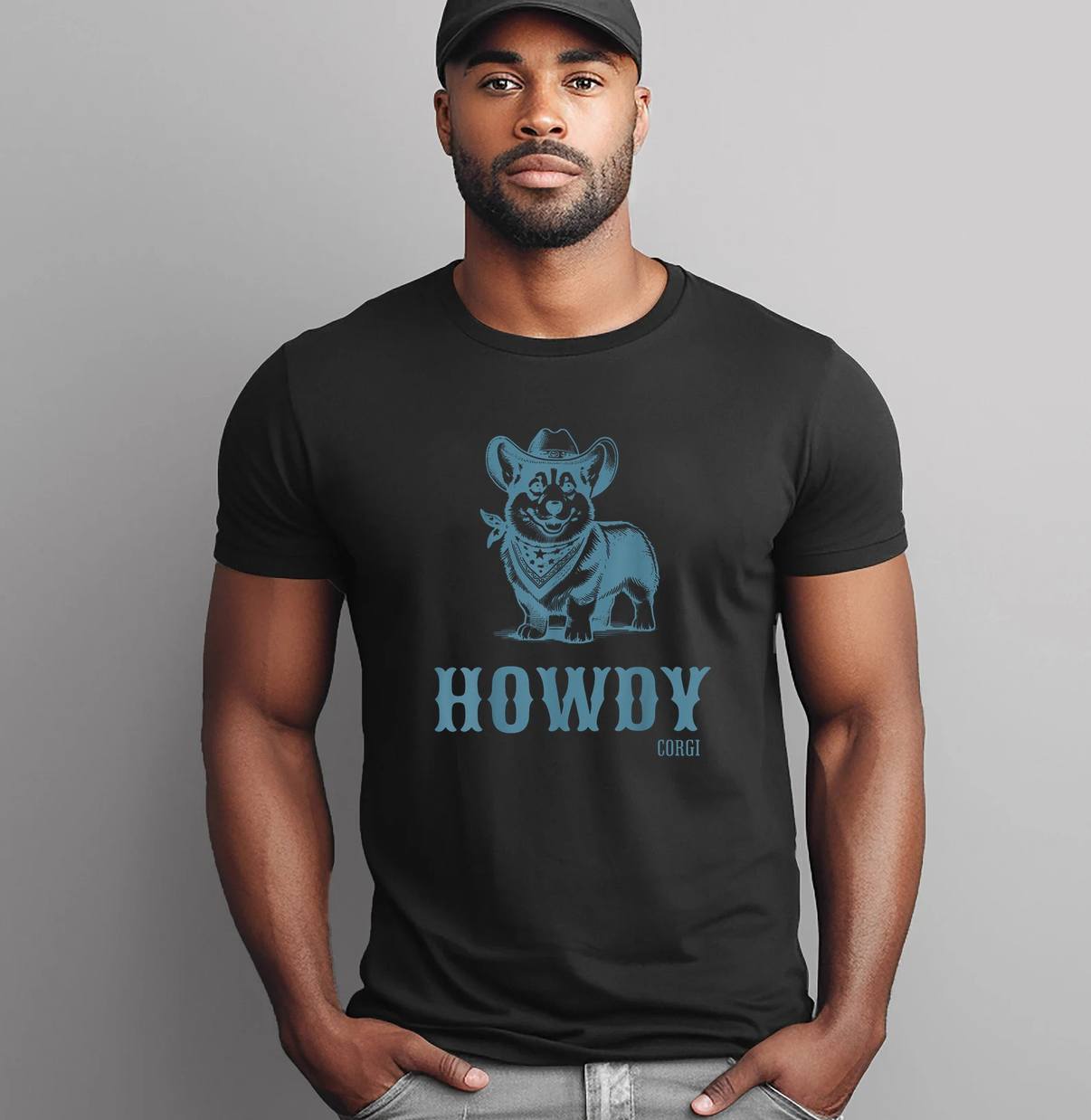Retro Howdy Corgi Cowboy Shirt Western Country Cowgirl Graphic For Mens