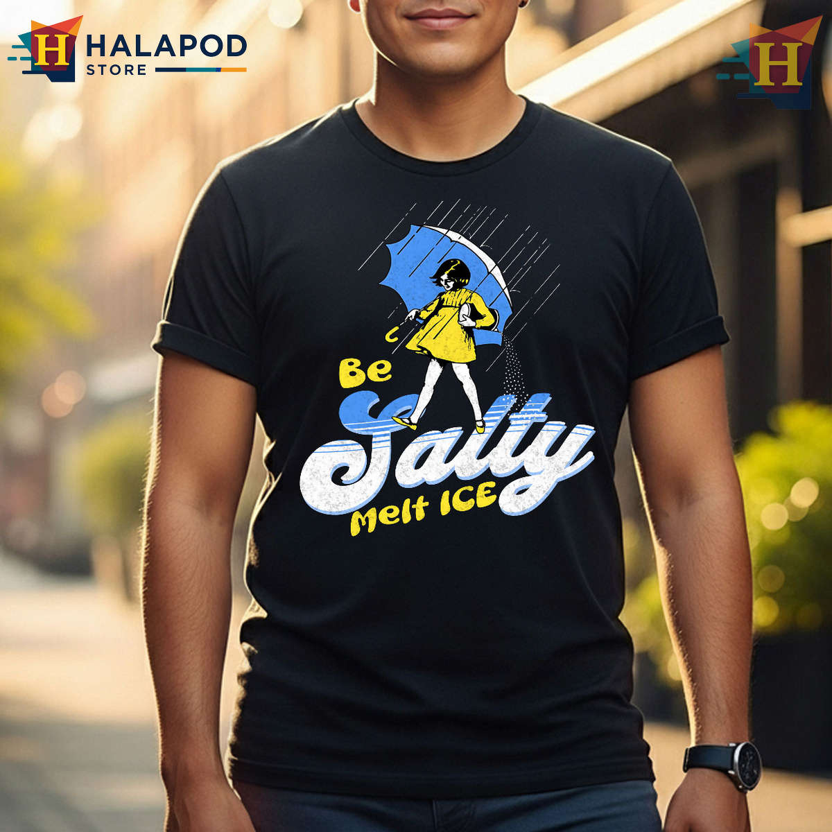 Retro Satire Graphic Funny Political Humor Retro Shirt Be Salty Melt Ice