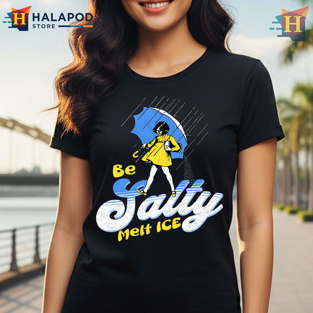 Retro Satire Graphic Funny Political Humor Retro Shirt Be Salty Melt Ice
