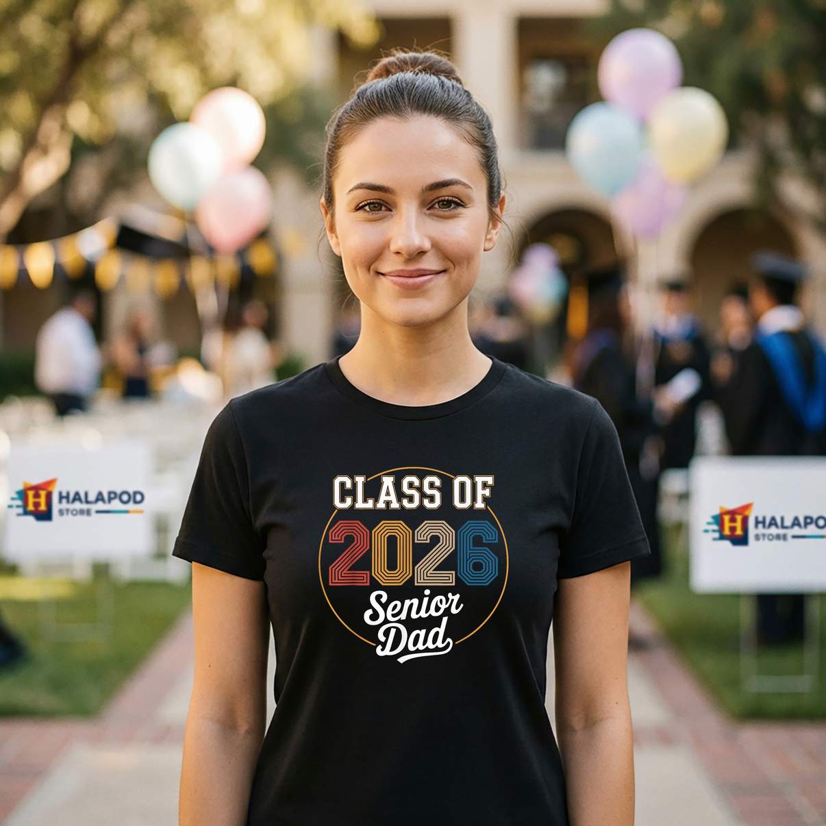 Retro Senior Dad Class Of 2026 Tee Shirt Graduation Graduate Graphic Design Womens