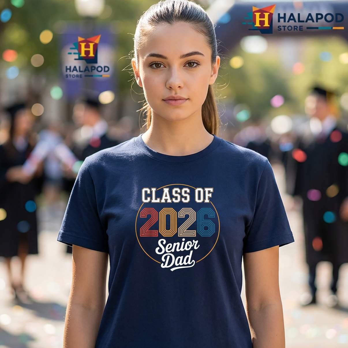 Retro Senior Dad Class Of 2026 T-Shirt Graduation Graduate Graphic Design Womens