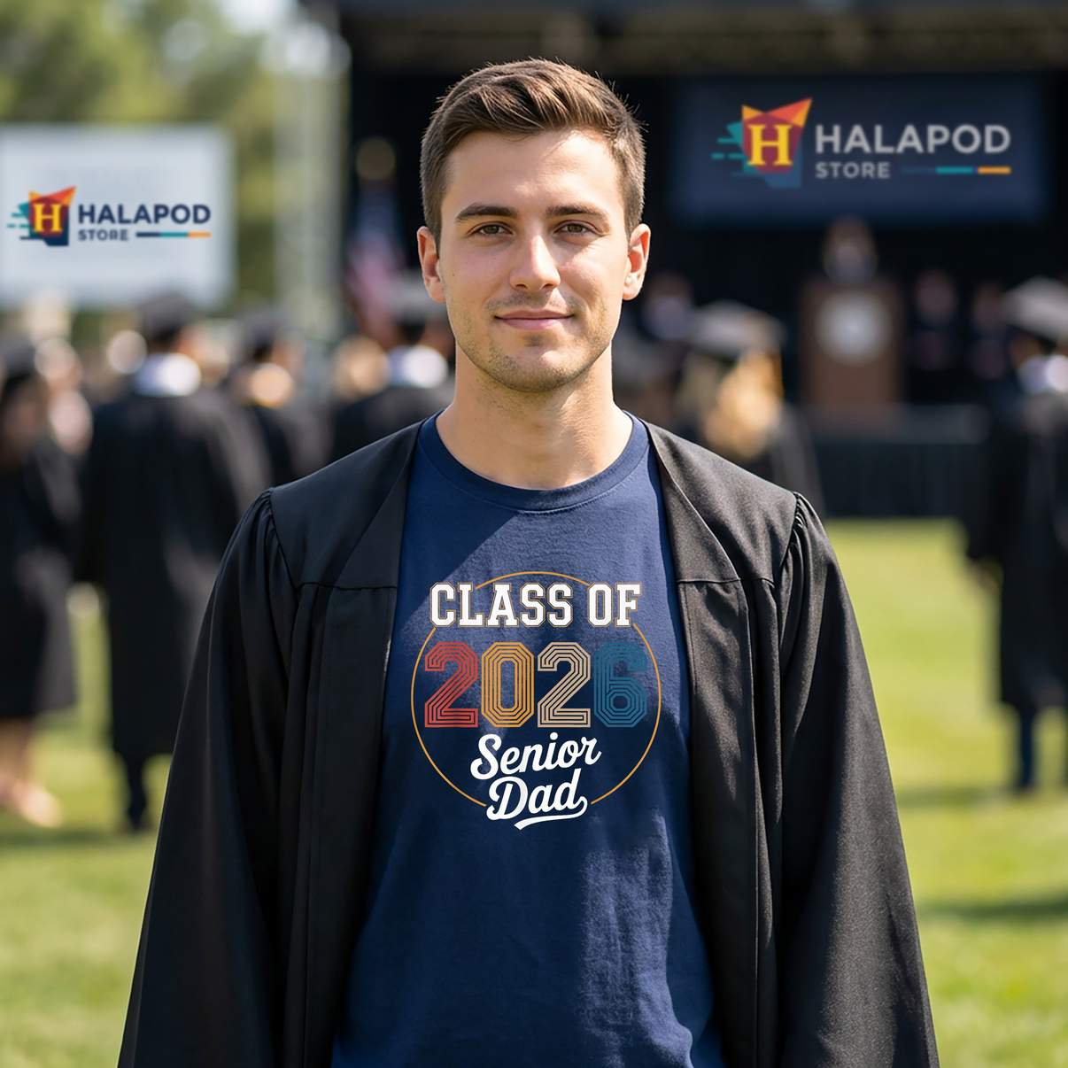 Retro Senior Dad Class Of 2026 TShirt Graduation Graduate Graphic Design Womens