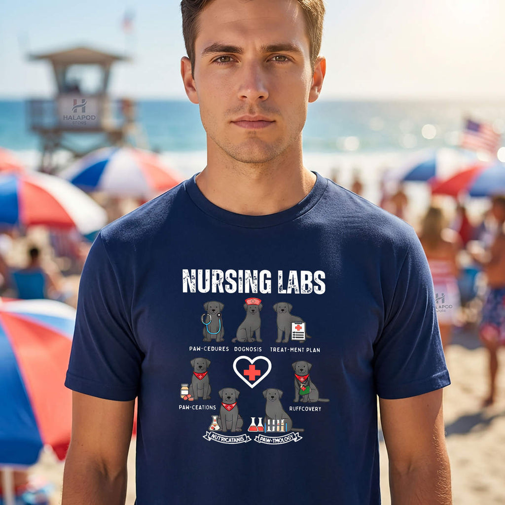 RN Nurse Labrador Retriever Medical Shirt Lab Dogs Nursing Pups Graphic Mens