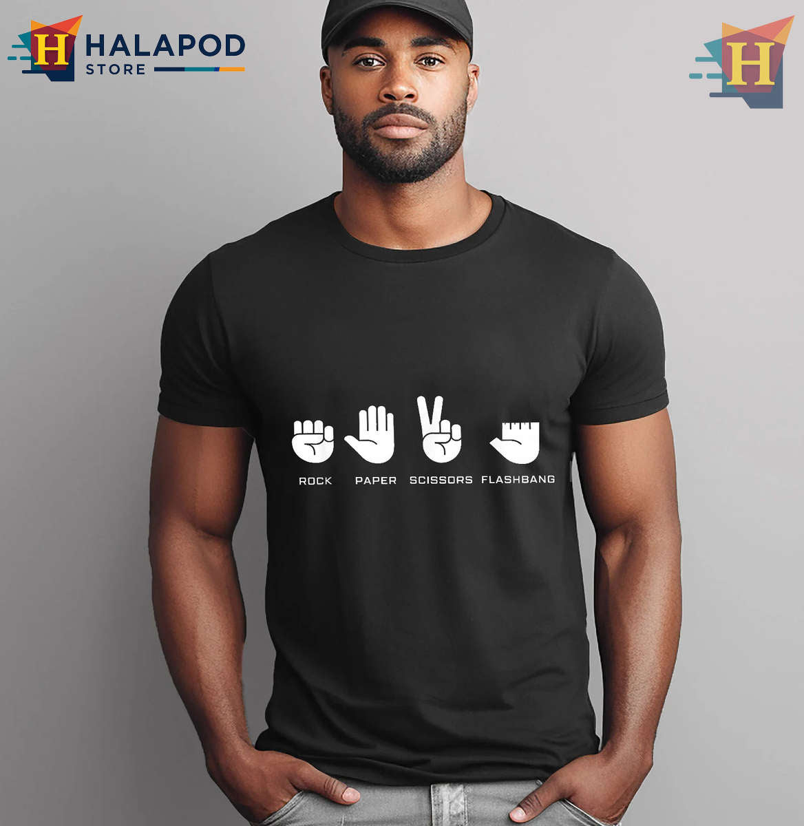 Rock Paper Scissors Flashbang Shirt Gamer Meme Funny Gaming Humor Tee