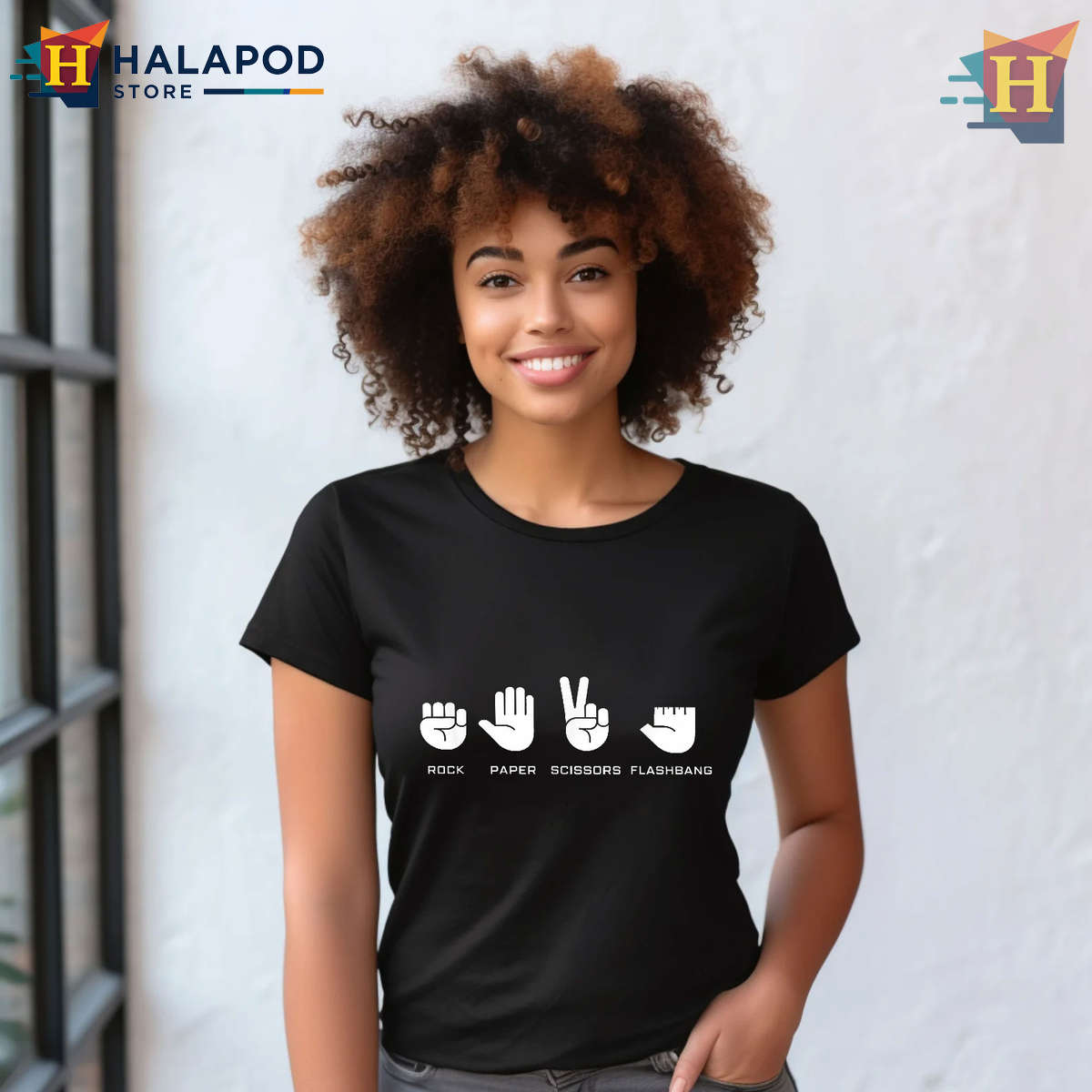 Rock Paper Scissors Flashbang Shirt Gamer Meme Funny Gaming Humor Tee