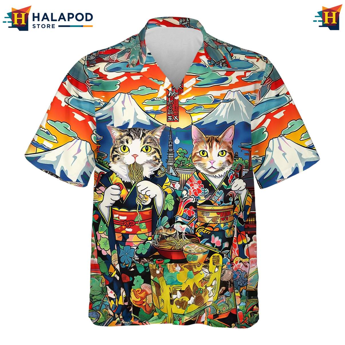 Samurai Japanese Warrior Button Down Shirt Mens Casual Hawaiian Beach Outfit