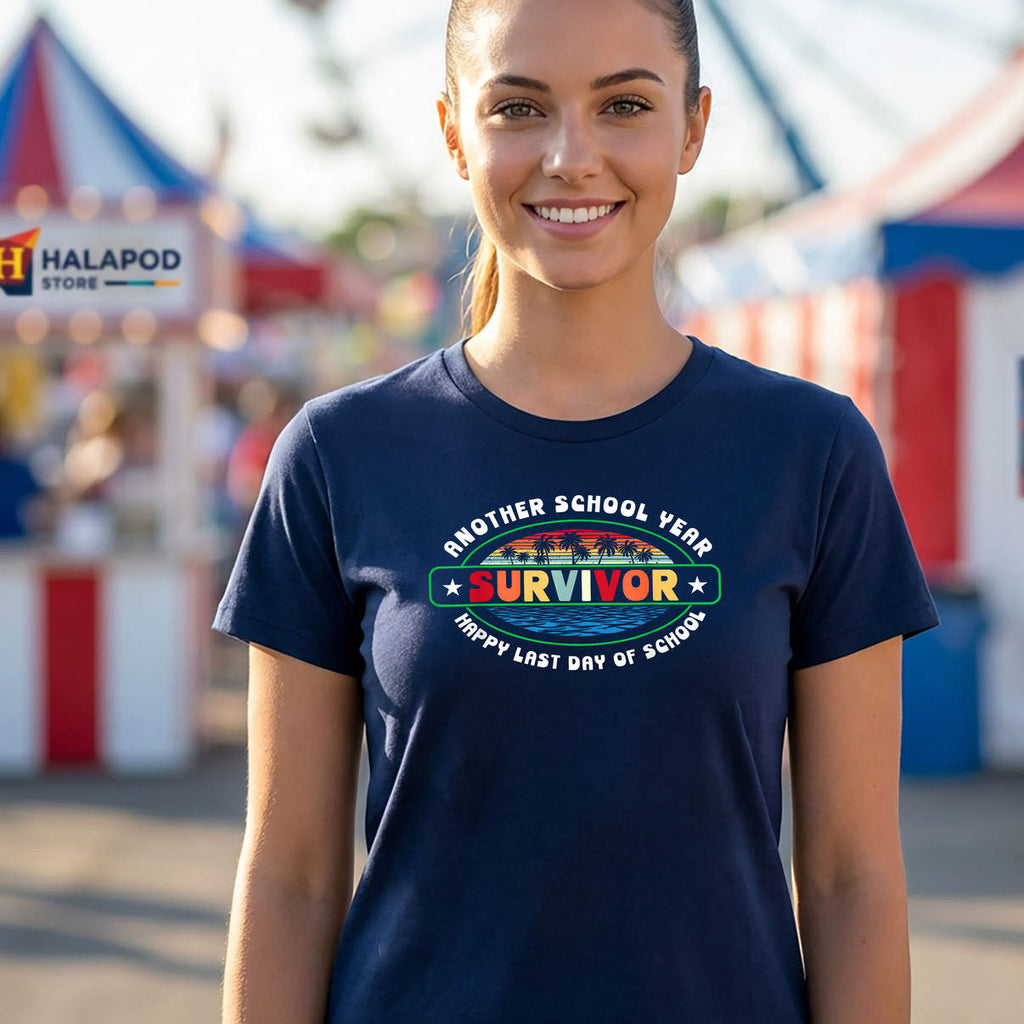 School Year Survivor Shirt Another Longest Ever Funny Teacher Graphic Design