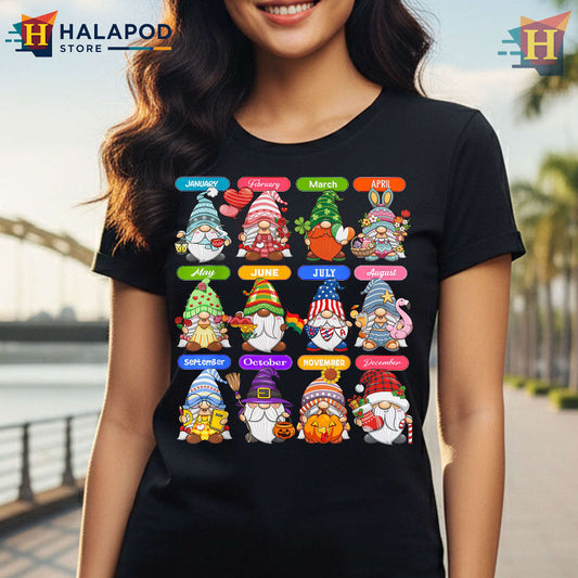 Seasonal Gnome Graphic Cute St Patricks Day Shirts Women