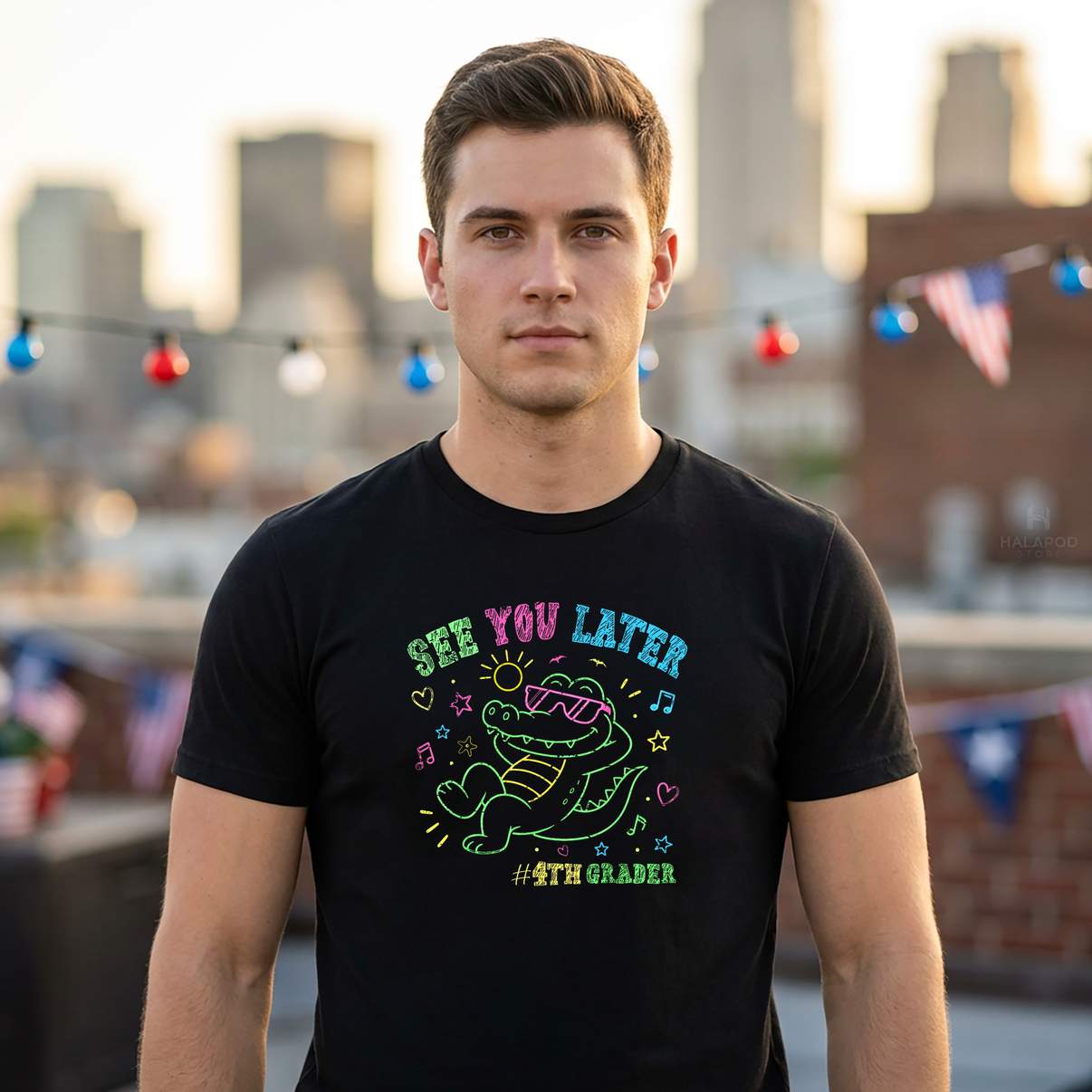 See You Later 4th Grader Shirt Alligator End Of School Graphic For Men