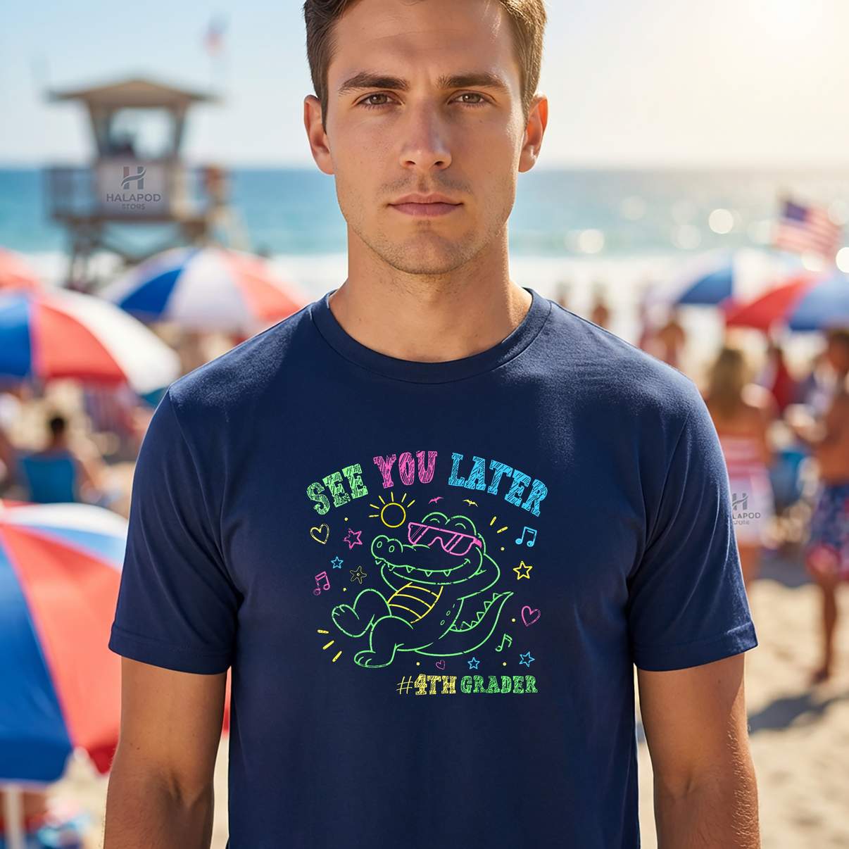 See You Later 4th Grader Tee Shirt Alligator End Of School Graphic For Men