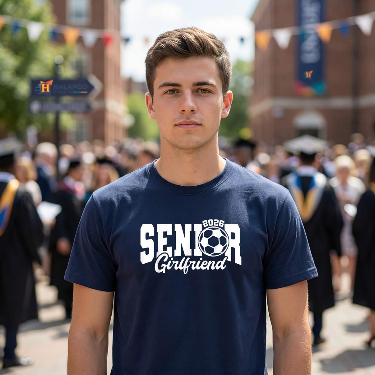 Senior Girlfriend Soccer 2026 Shirt Class Of Graduation Graphic Design Womens