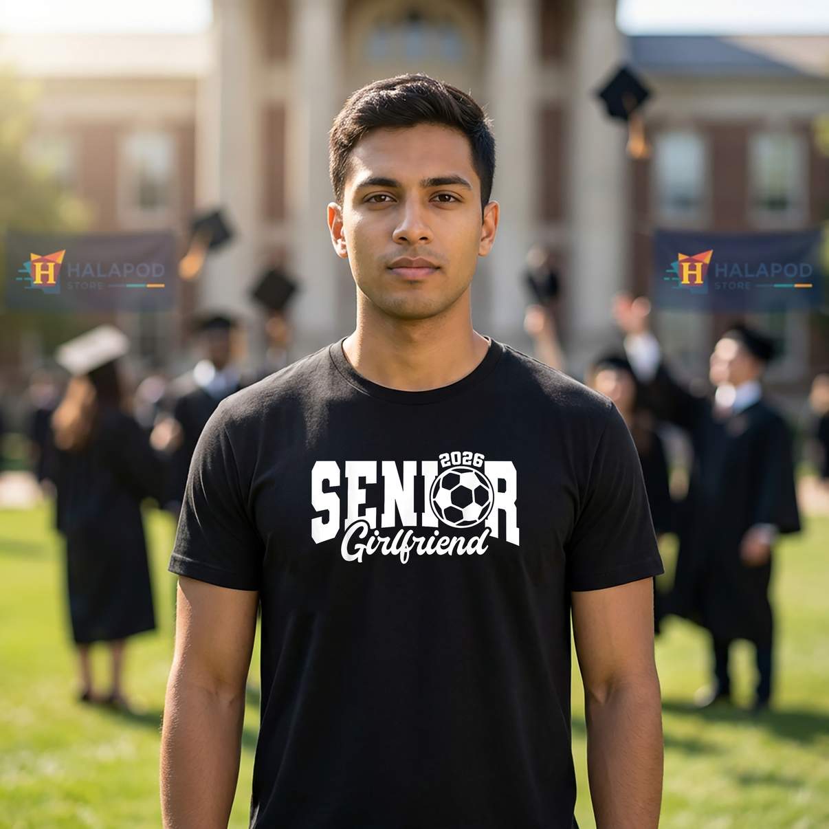 Senior Girlfriend Soccer 2026 T-Shirt Class Of Graduation Graphic Design Womens