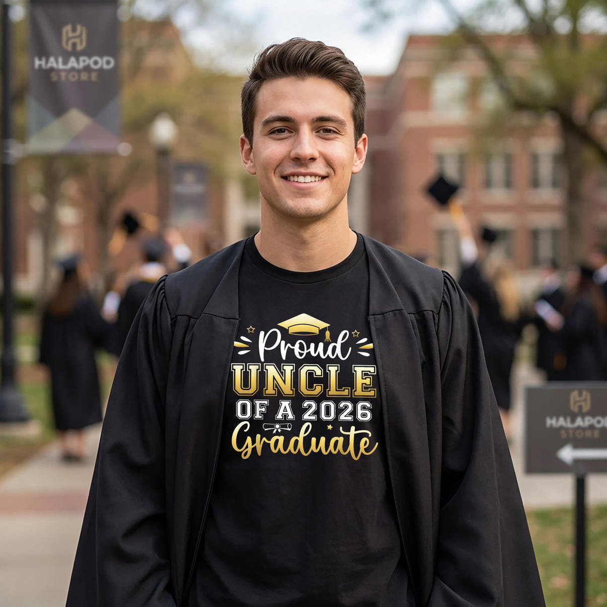 Senior Graduation Proud Uncle T-Shirt 2026 Graduate Men Family Fan Apparel Gear