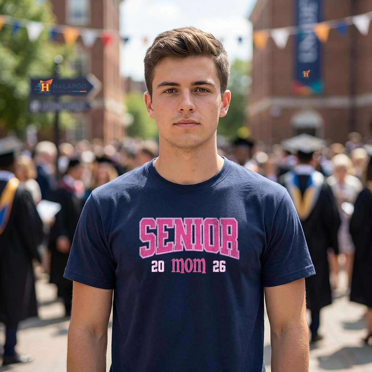 Senior Mom 2026 Graduation T-Shirt Class Of Family Graphic Design Lover For Mens