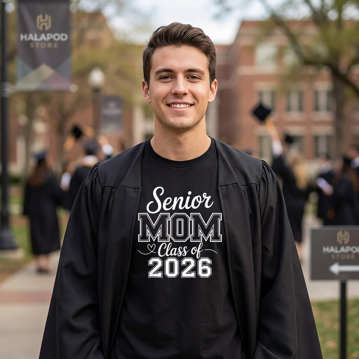 Senior Mom Class Of 2026 Shirt Family Graduation Day Graphic Design For Womens