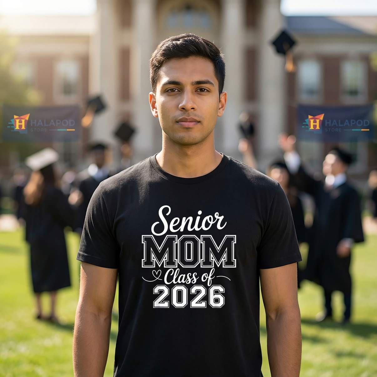 Senior Mom Class Of 2026 Tee Shirt Family Graduation Day Graphic Design For Womens